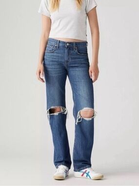 Levi’s Low Pro Straight Leg Destructed Knee Jeans Relaxed 90’s Inspired Fit